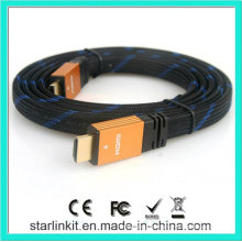 1.4V 1080P Cable HDMI Buena Calidad Nylon Blindado Chaqueta Negro